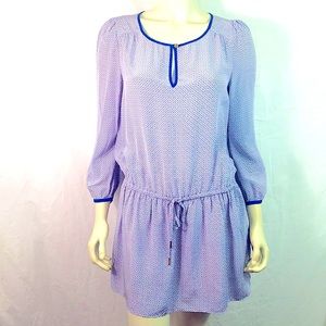 Juicy Couture Blue Printed Silk Tunic Shirt Dress